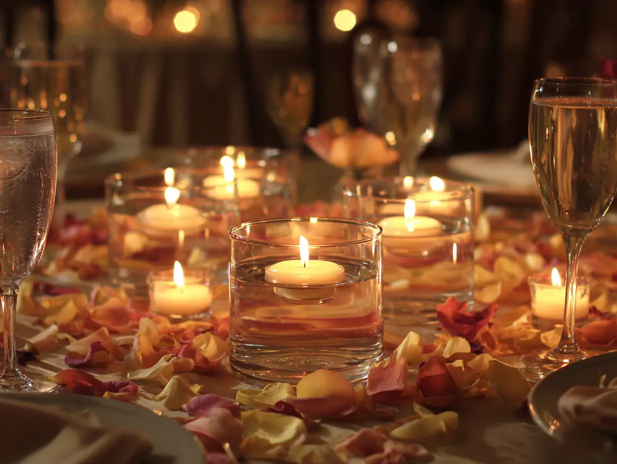 Place Tea Lights in Glass Holders for Simple Elegance