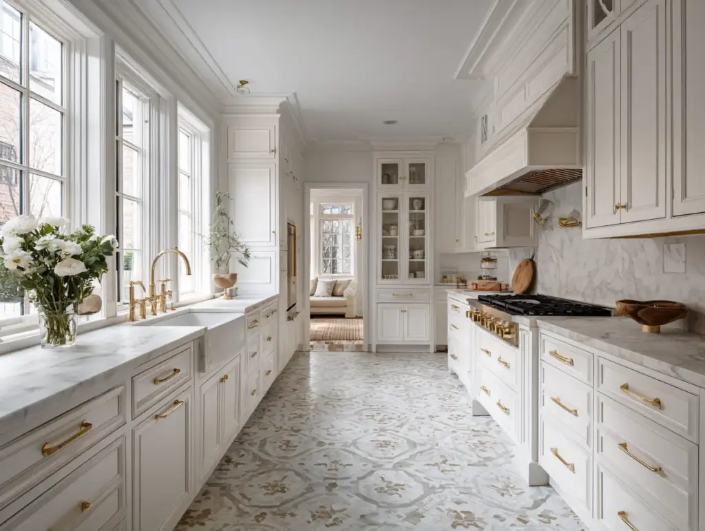 Select a Bold, Patterned Floor Tile That Makes the Kitchen Stand Out