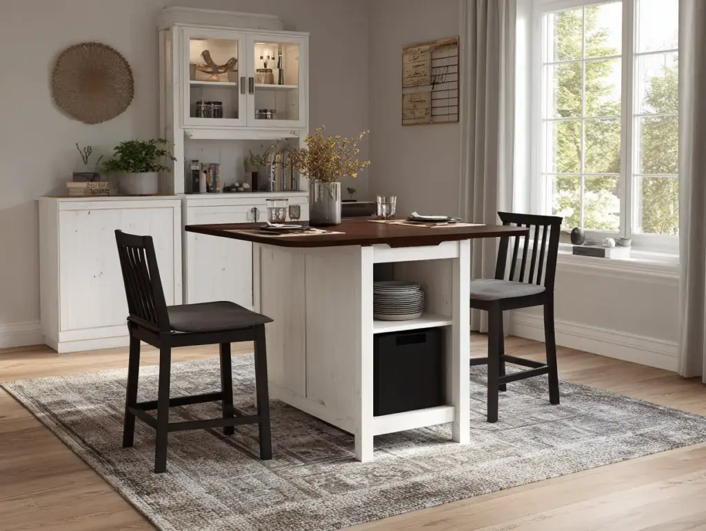 Extend a Dual-Purpose Kitchen Table for Dining or Fold Compact