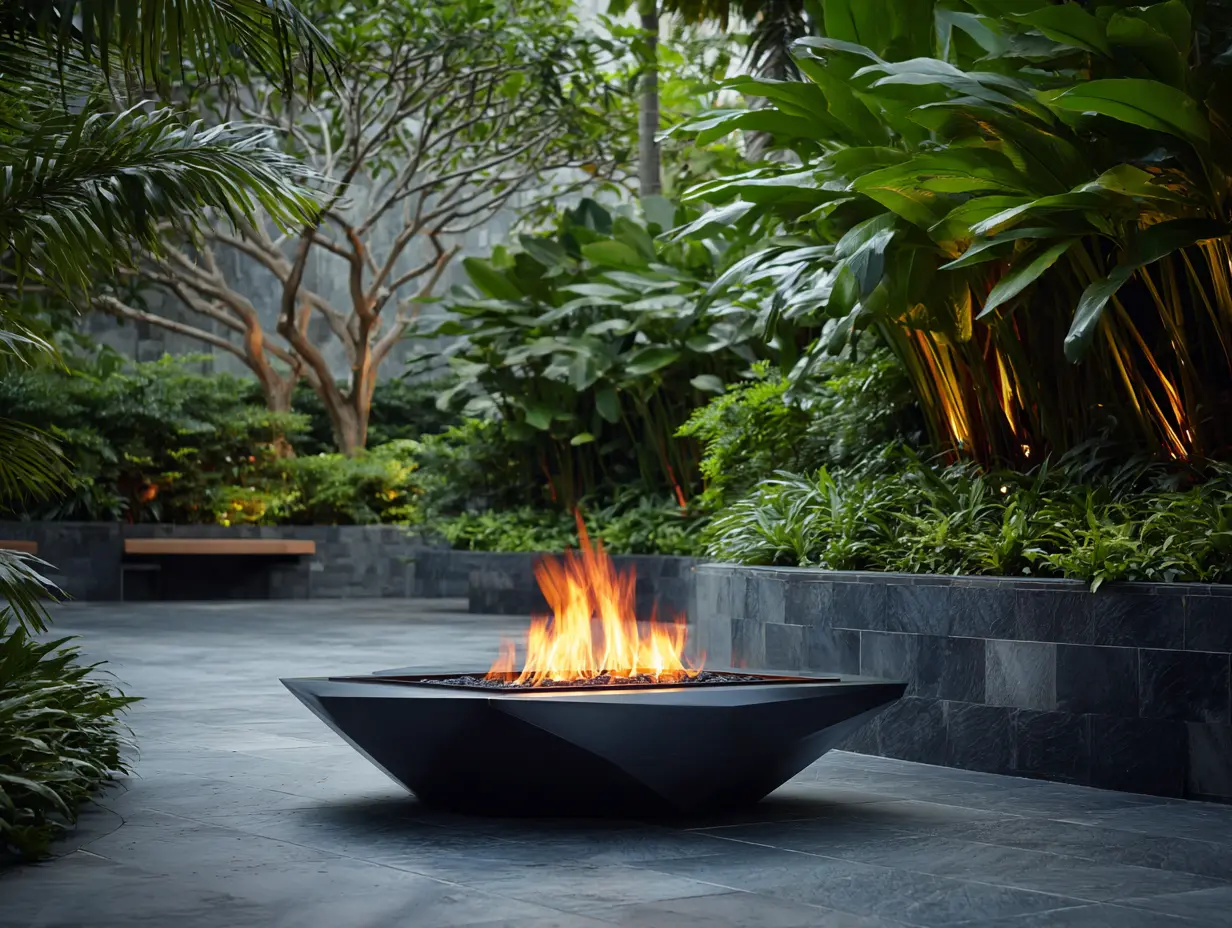Surround the Fire Pit for Exotic Plants for a Tropical Vibe