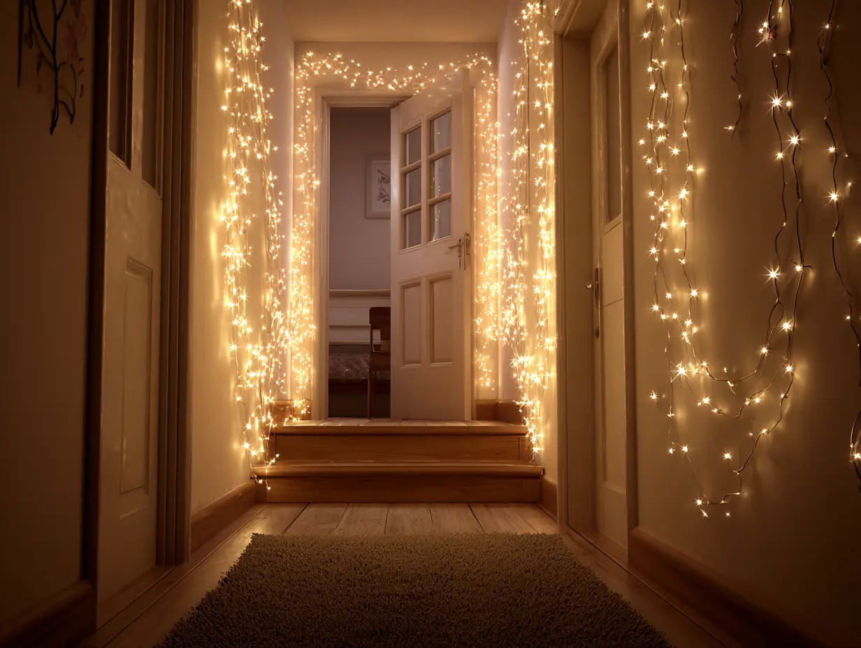 Create a Magical Look in Your Foyer Area With String Lights