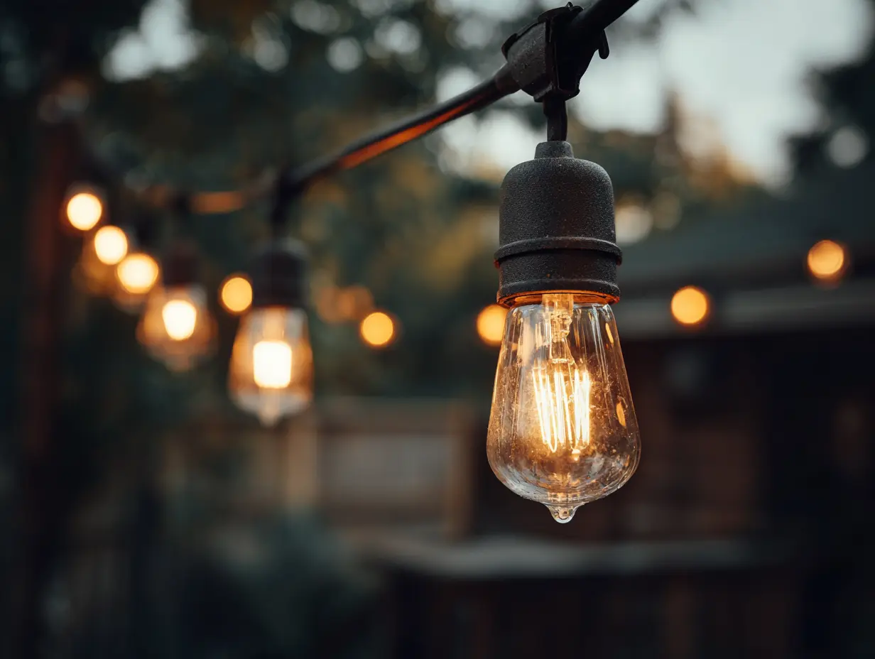 Hang Bulb String Lights in Your Yard for a Vintage Vibe