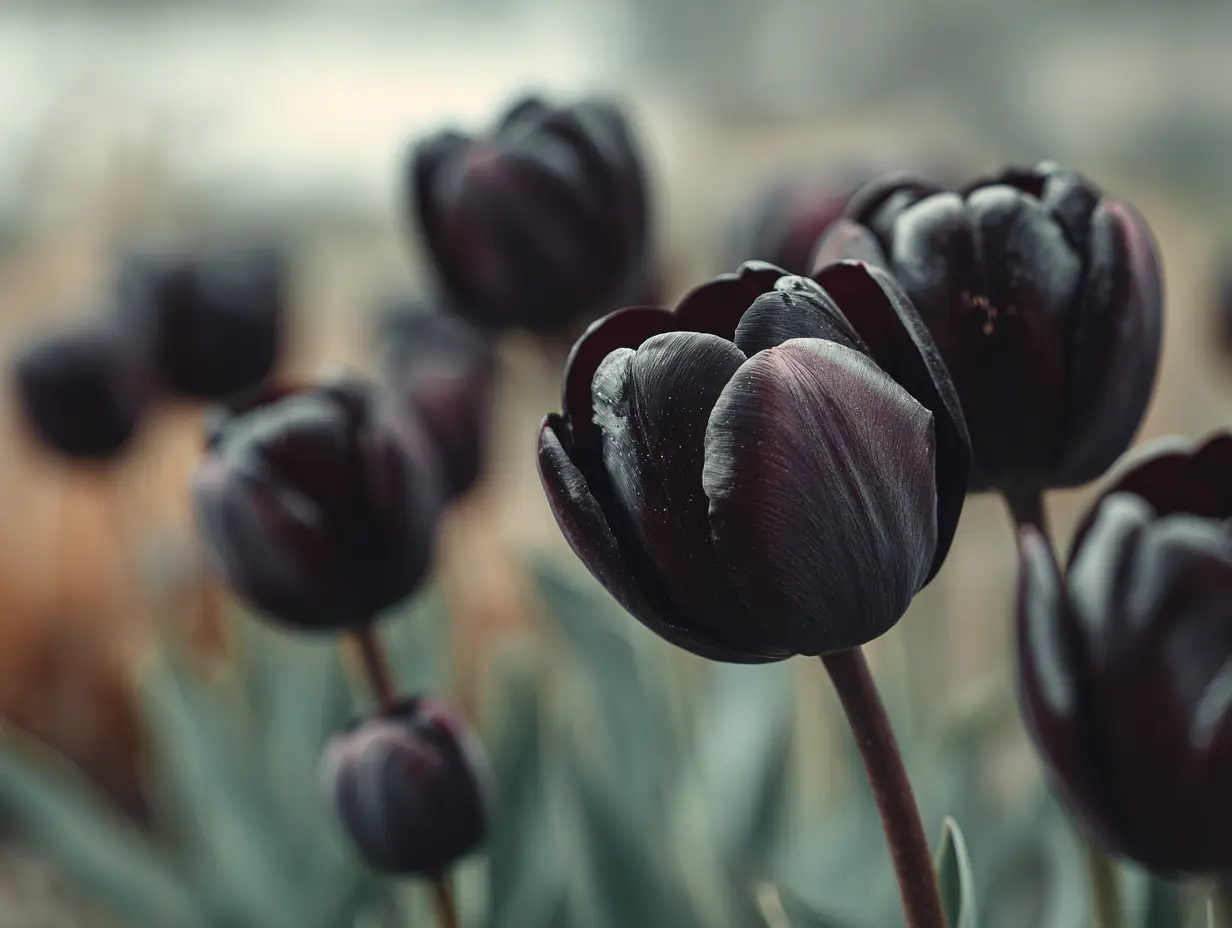 Use Dark-Colored Flowers Like Dark Roses and Black Tulips to Create a Gothic-Inspired Garden
