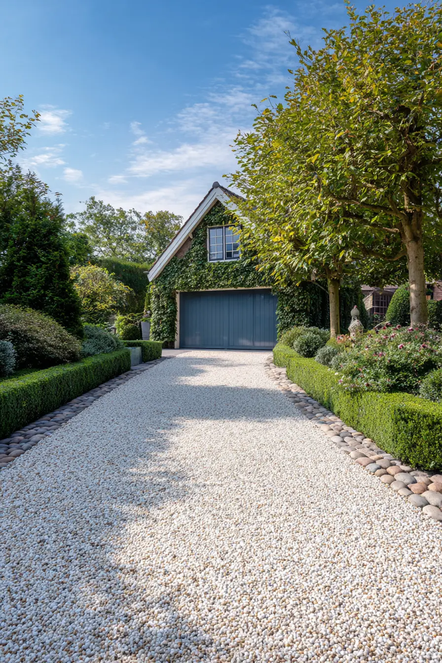 Shared Driveway with Classic Gravel Appeal