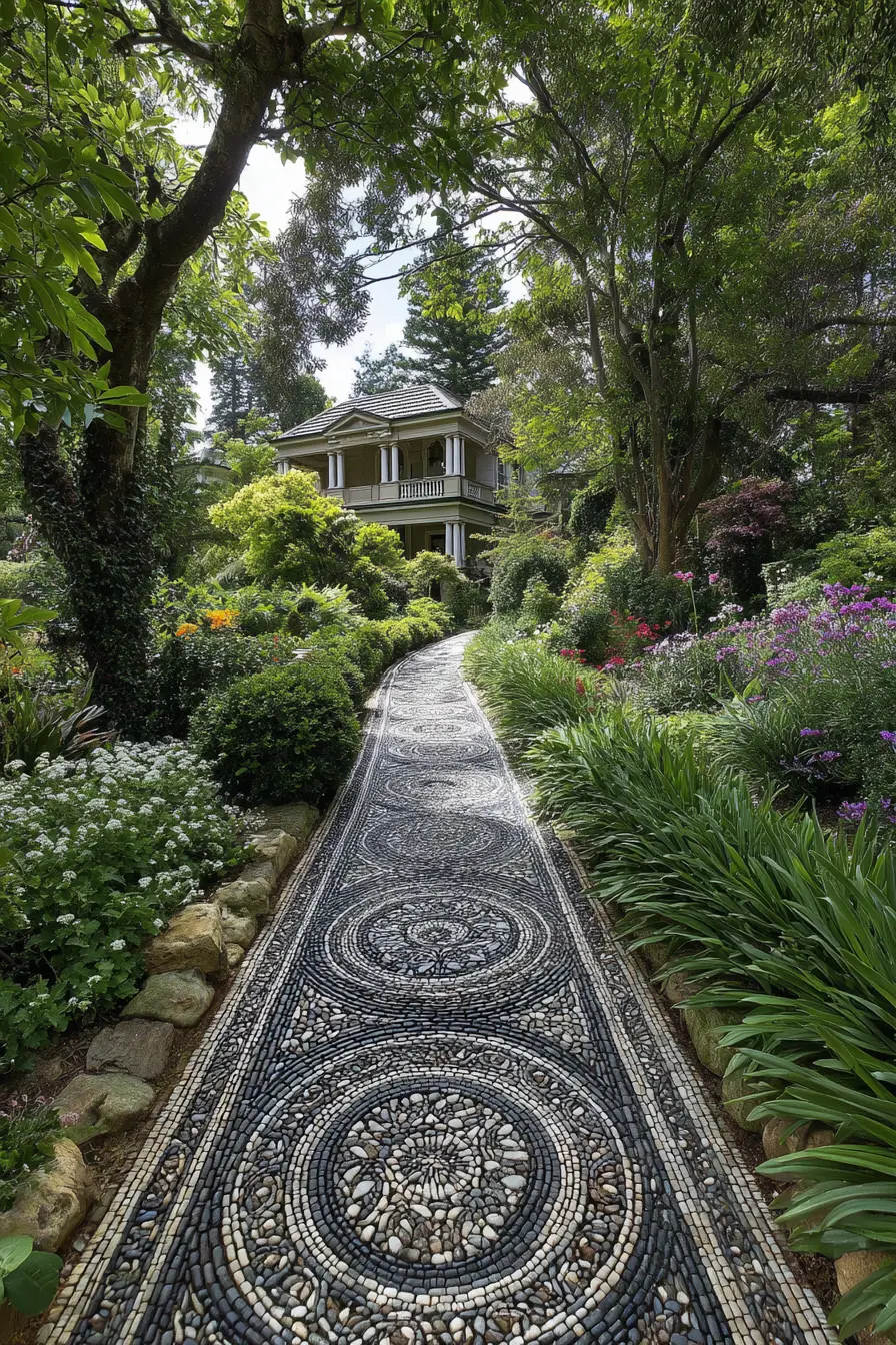 Pebble Mosaic Path with Timeless Style