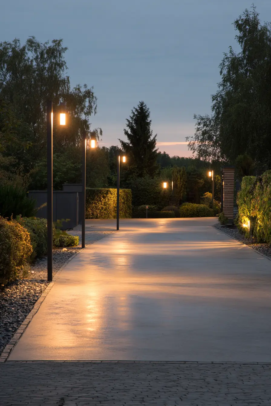Sleek Pathway Driveway Lamp Posts
