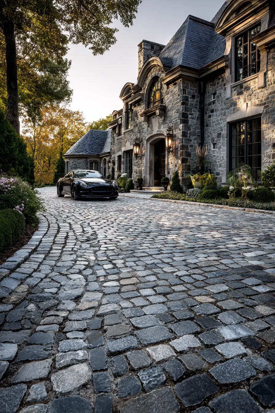 Elegant Cobblestone Driveway for a Timeless Estate Look