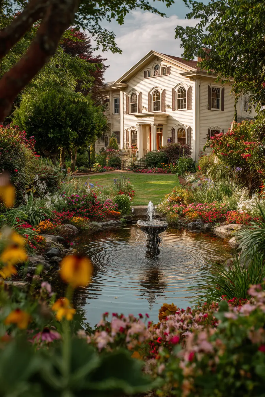Elegant Two Story Home with Garden Fountain
