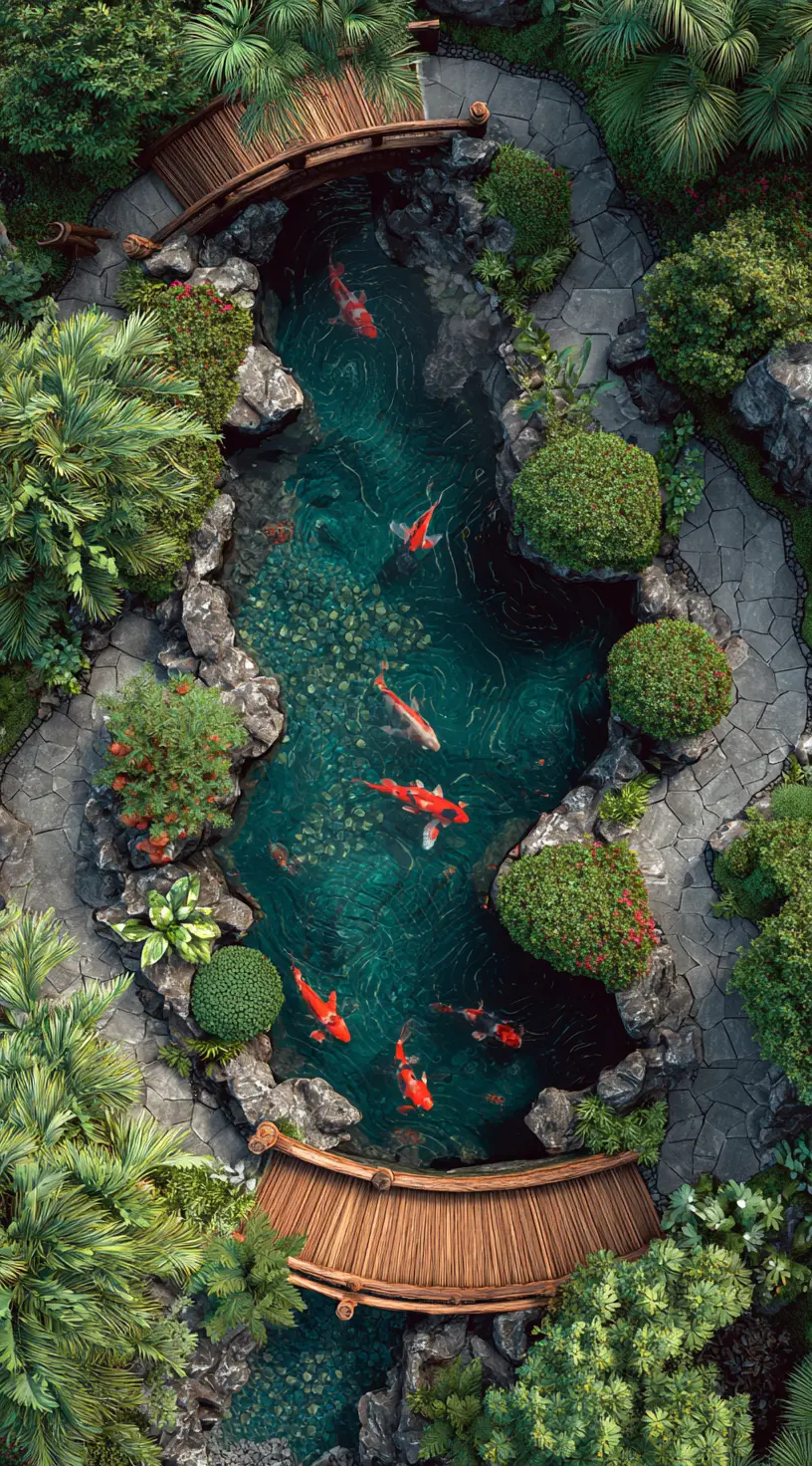 A Serene Water Garden with Living Beauty