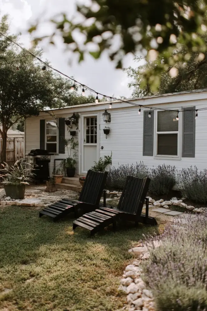 Relaxed Backyard Lounge for a Mobile Home