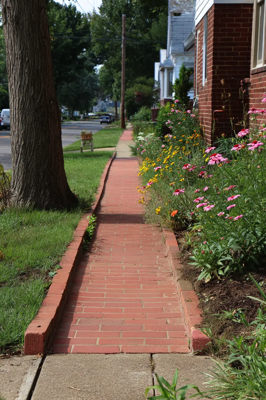 lassic Brick Edge with Garden Blooms