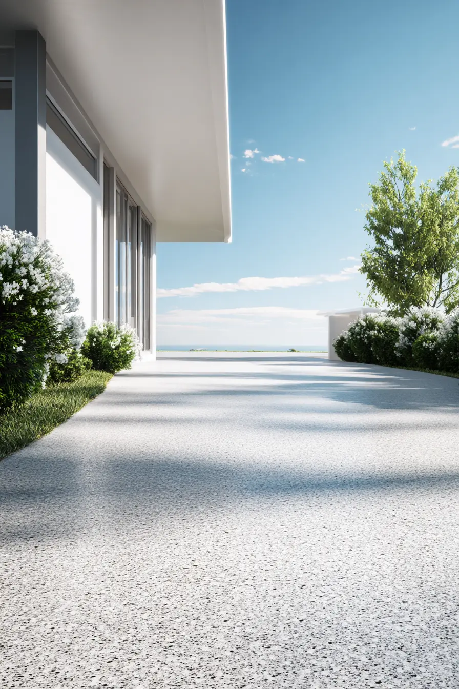 Bright White Driveway for a Fresh, Modern Entrance