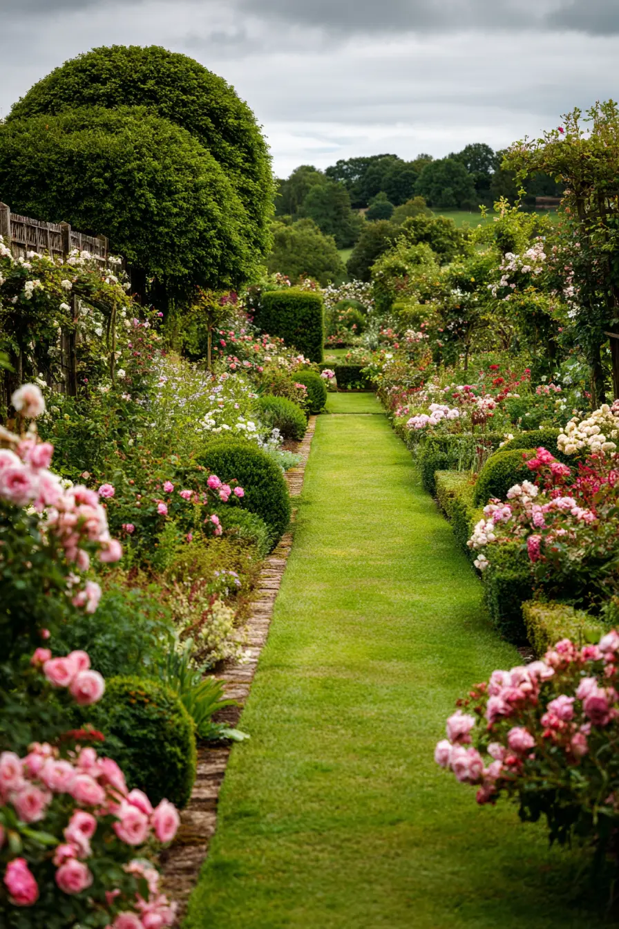 Brick Border Edging for a Garden Lawn