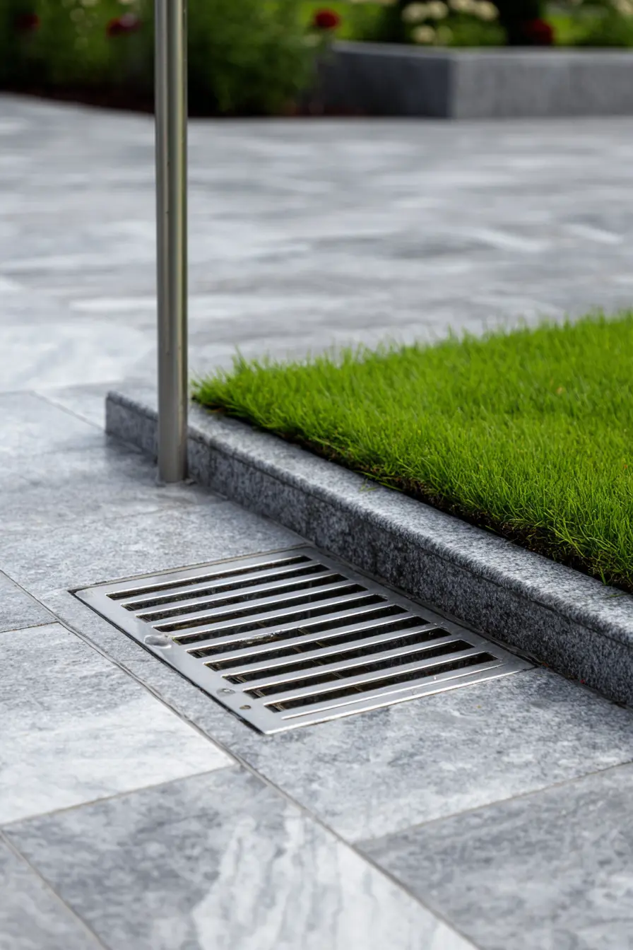 Sleek Driveway Patio with Built-In Drainage