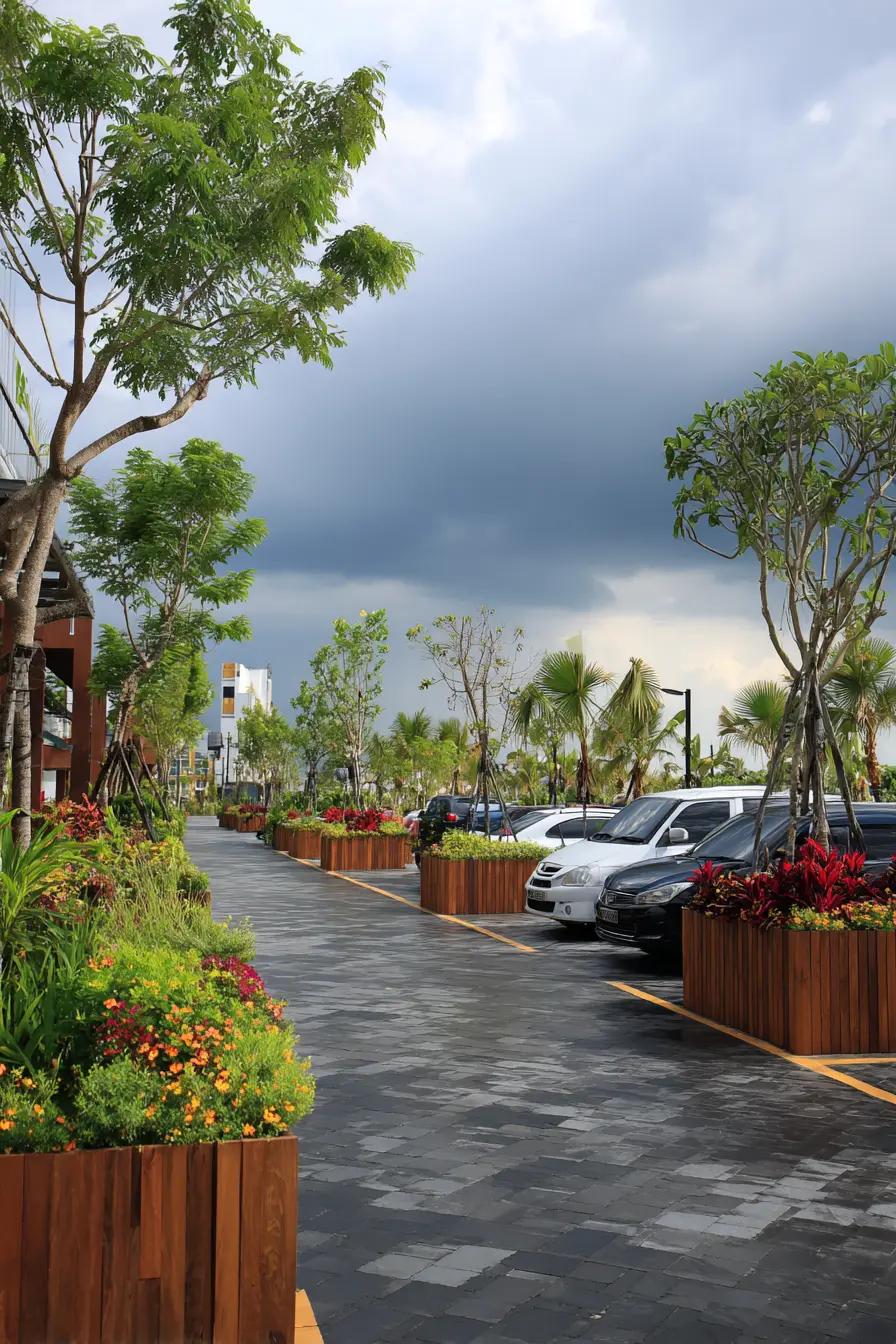 Lush Planter Box Driveway Divider