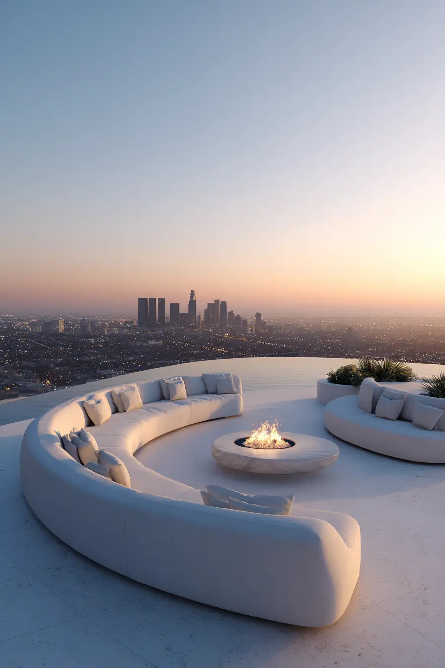 Rooftop Patio with Modern Minimalist Flair
