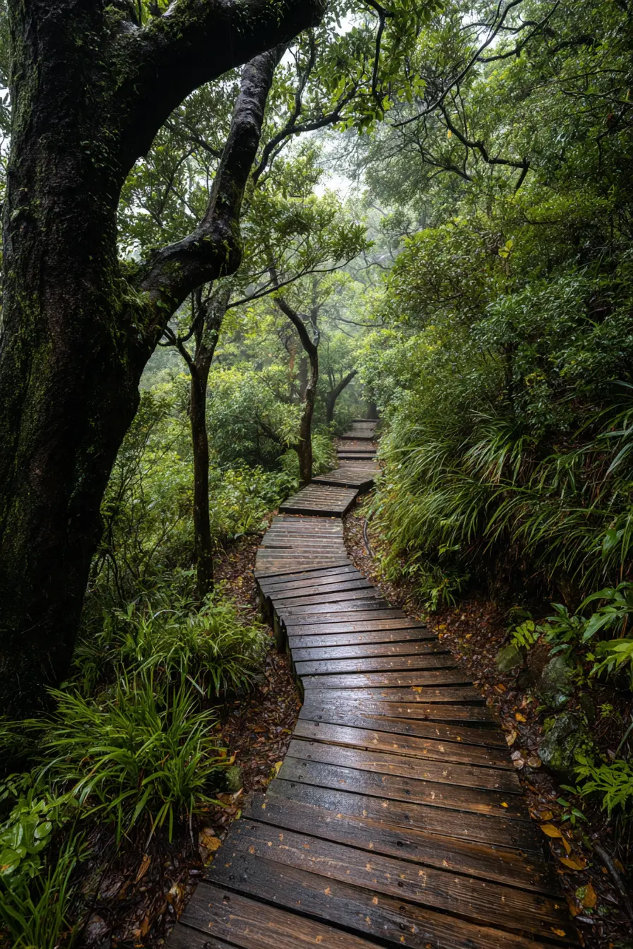 Rustic Forest Walkway with Composite Charm