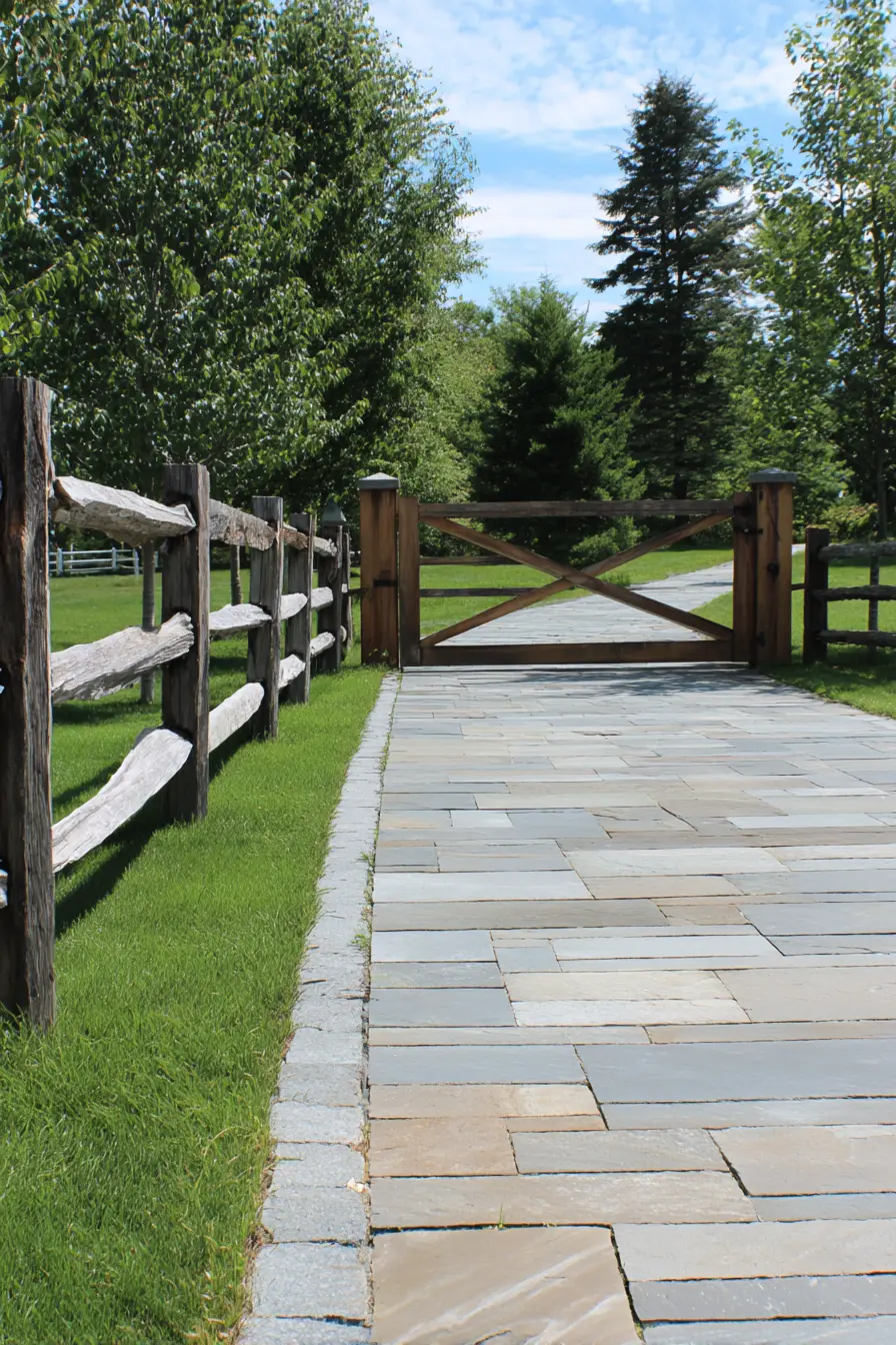 Rustic Wooden Fence with Farmhouse Charm