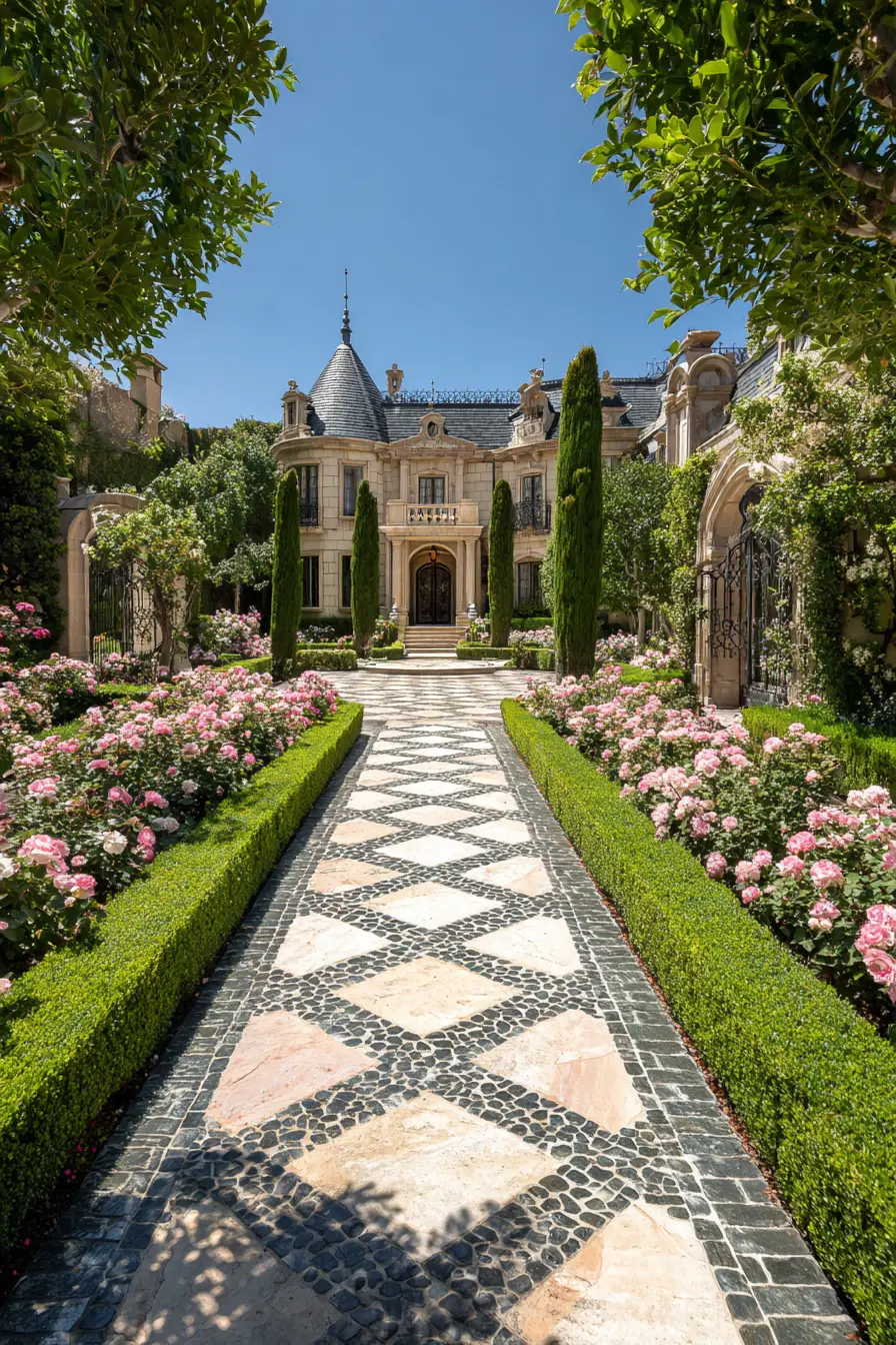 Elegant Diamond Pattern Walkway