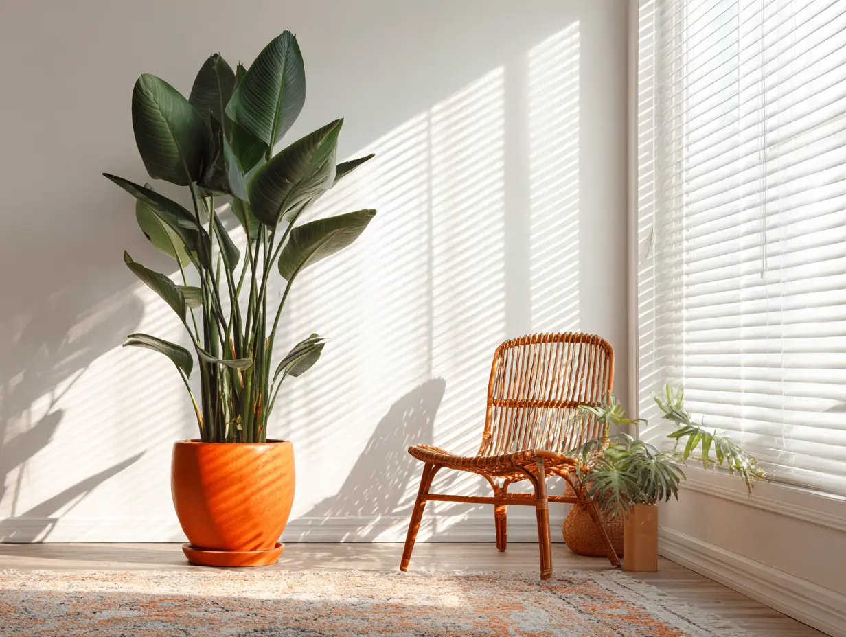 Place Large Potted Plants in the Corners to Fill Space