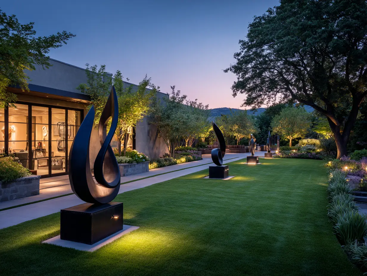 Place Modern Sculptures Among the Greenery