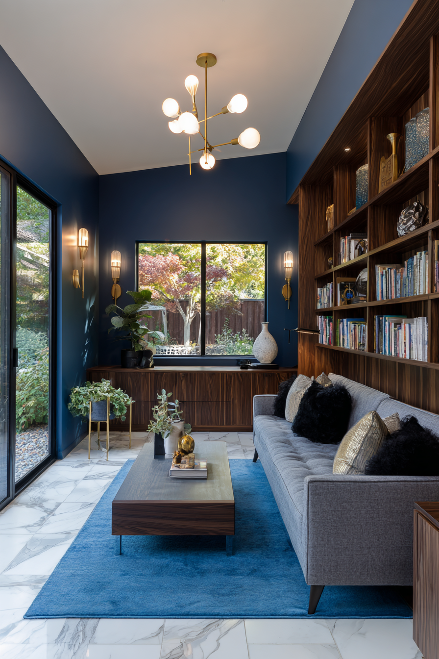 Bold Blues with Golden Accents
