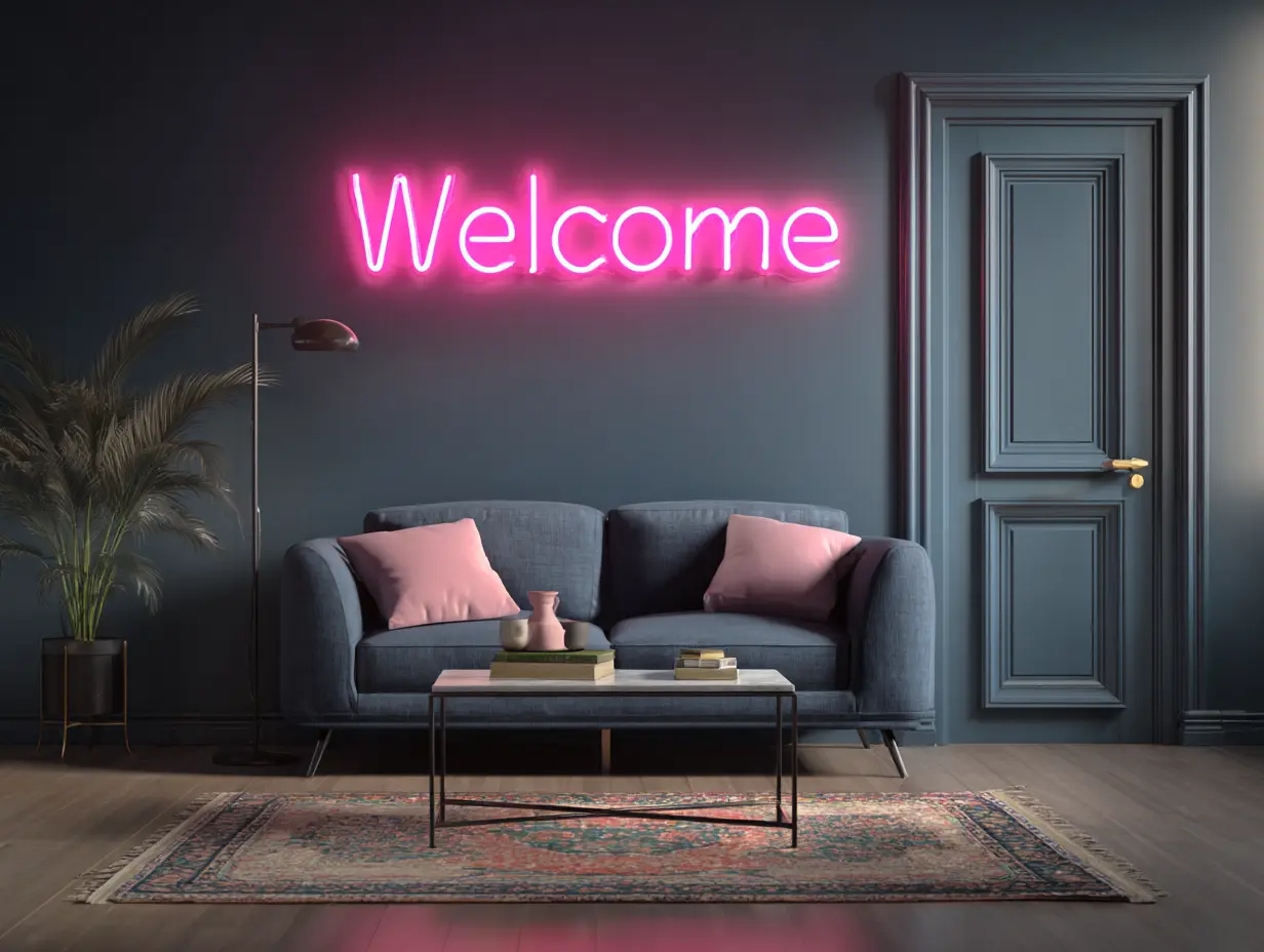 Get Artsy With Neon Signs on Foyer Walls