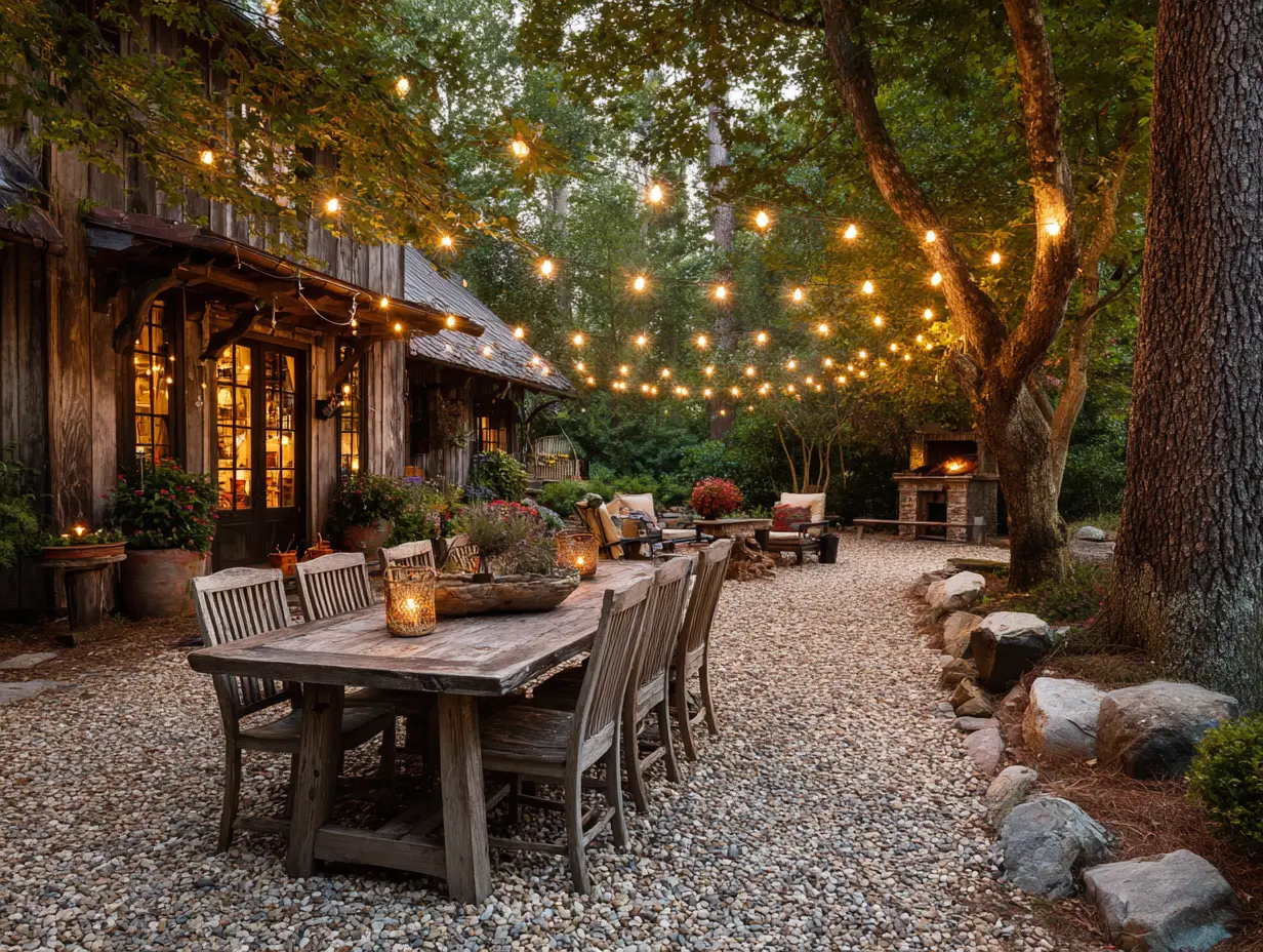 Create a Calm Atmosphere in Outdoor Dining Areas With String Lights