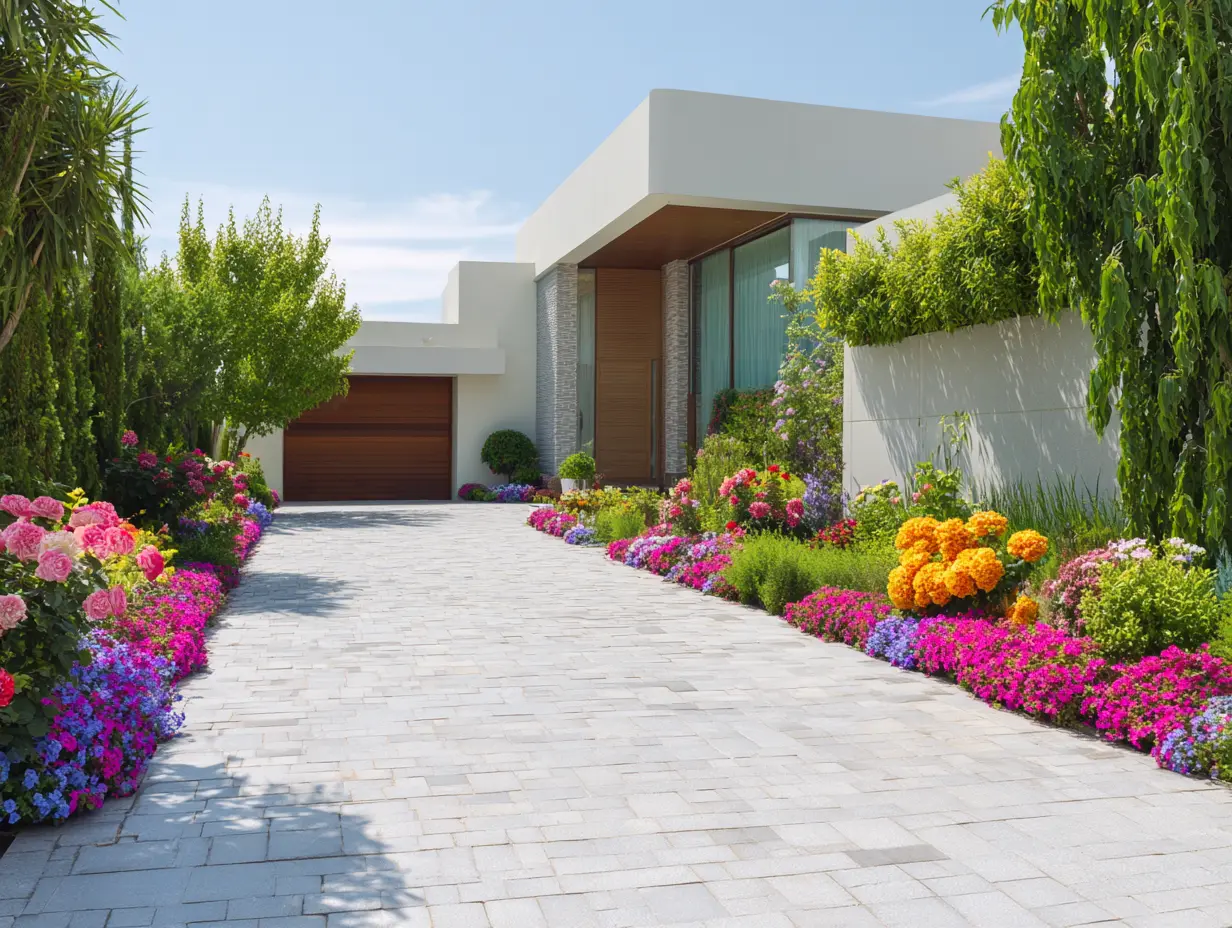 Plant Vibrant Flowers for Driveway Landscaping