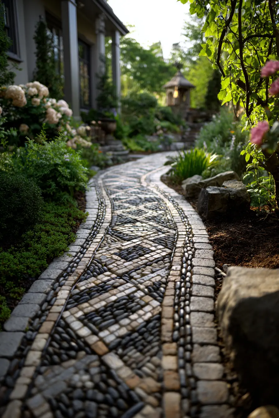 Pebble Path with Elegant Patterns