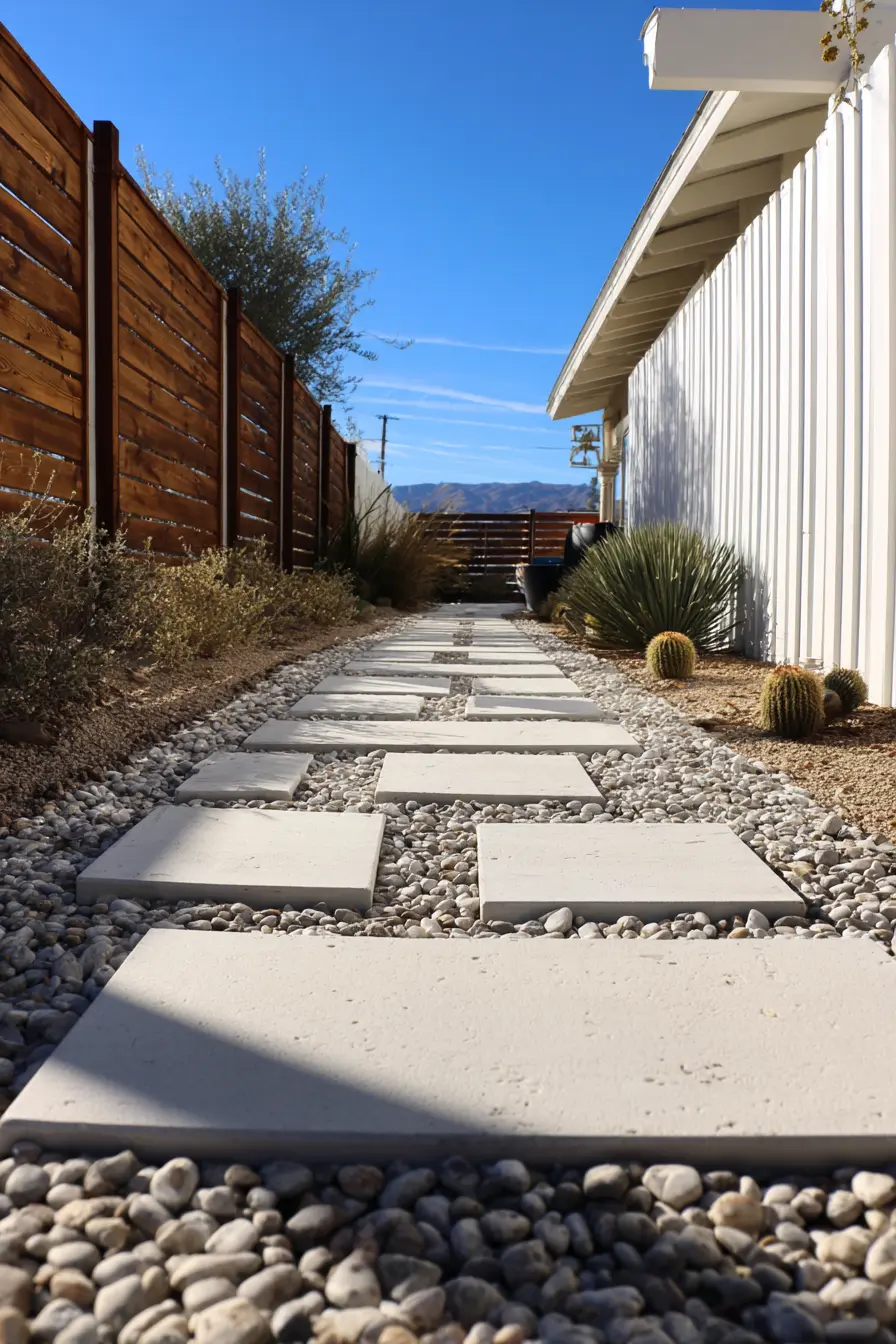 Modern Cement Stepping Stone Walkway