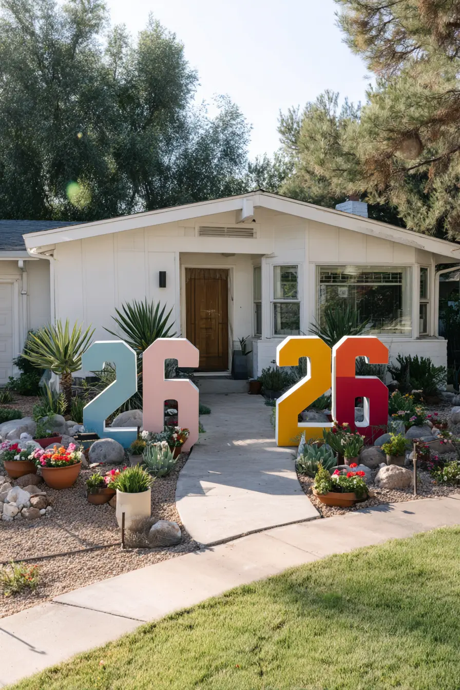 Bold House Numbers with Playful Curb Appeal