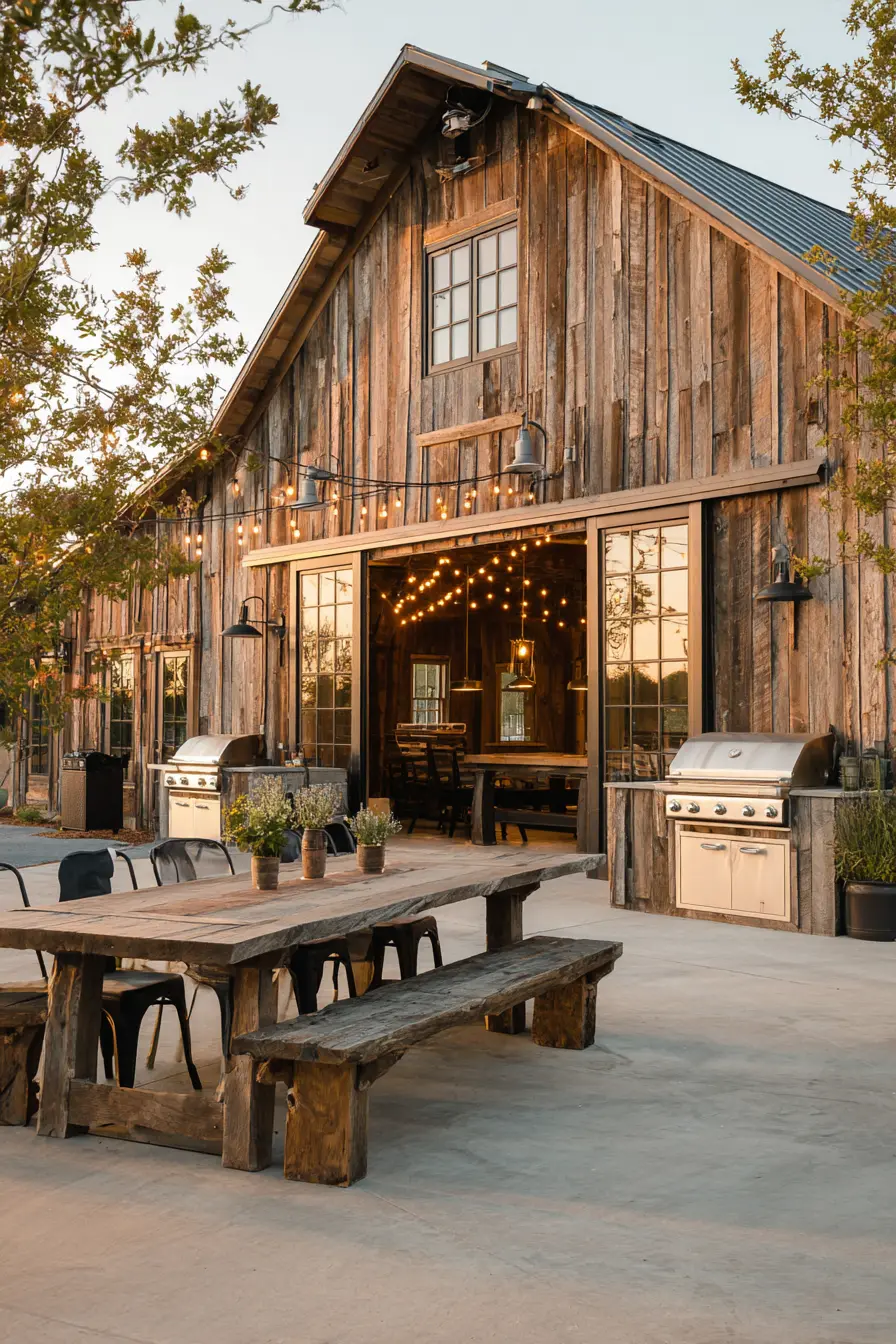 Barn Addition Outdoor Dining Space