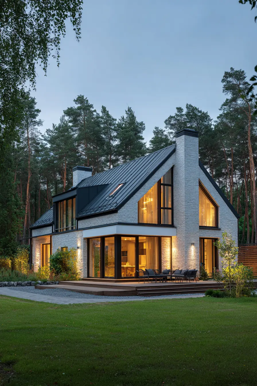 Contemporary Charm with Black Painted Chimney
