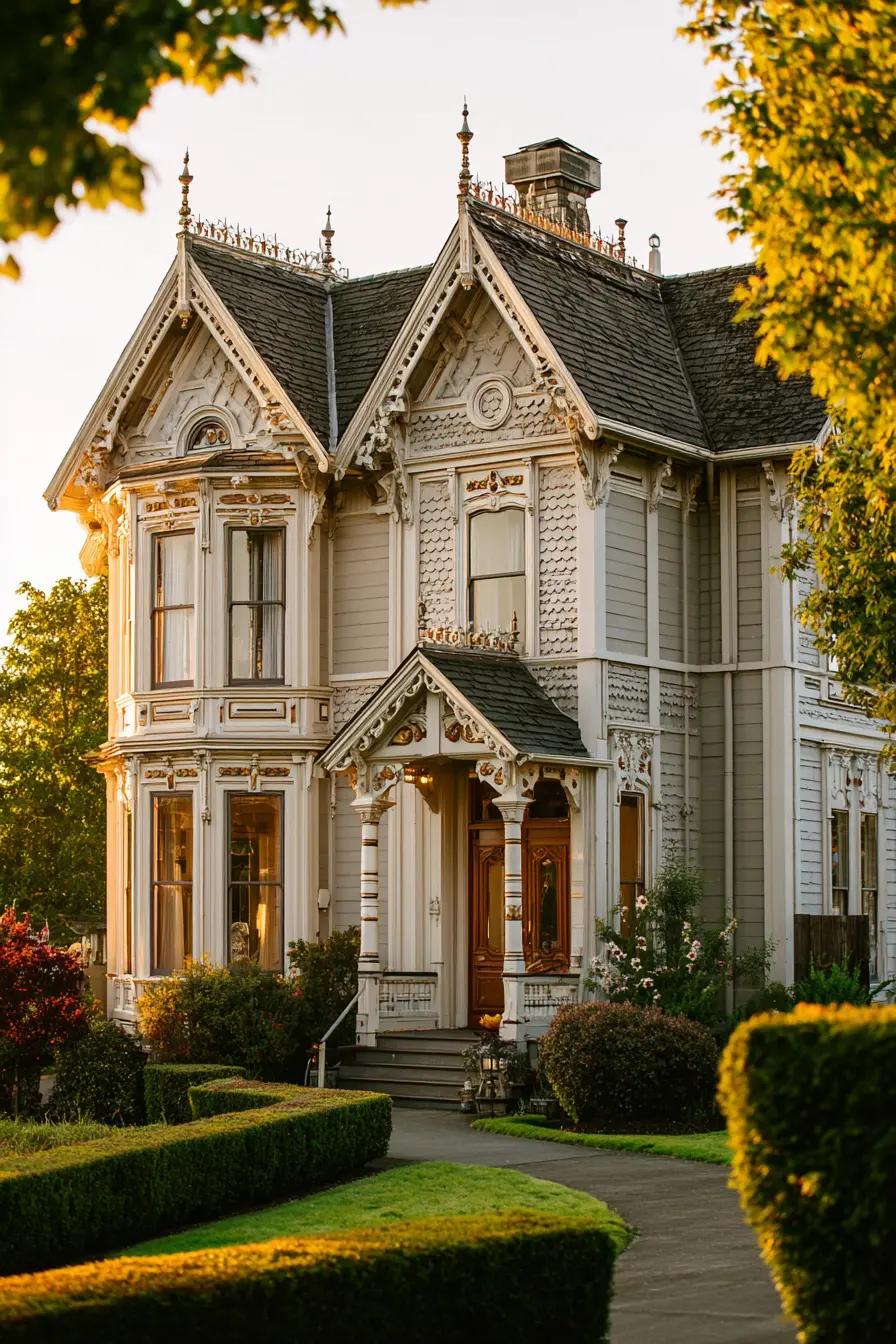 Victorian Charm with Ornate Overhang Roof