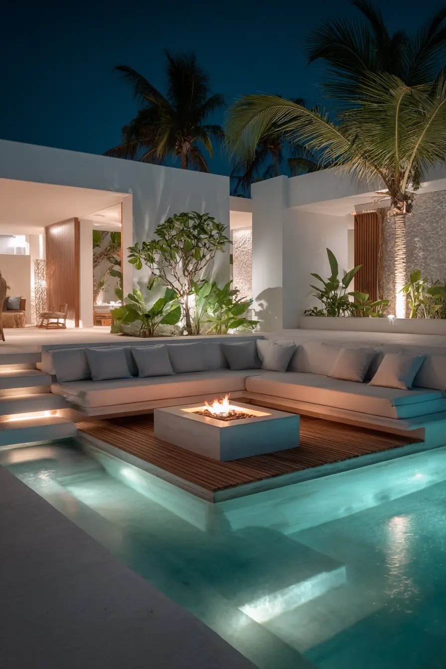 A Chic Small Pool with Modern Resort Charm