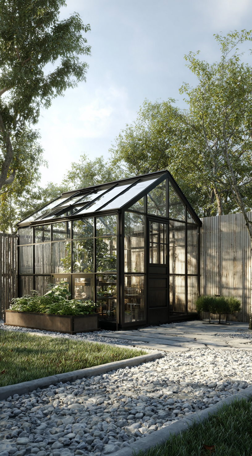 A Greenhouse Framed by Nature