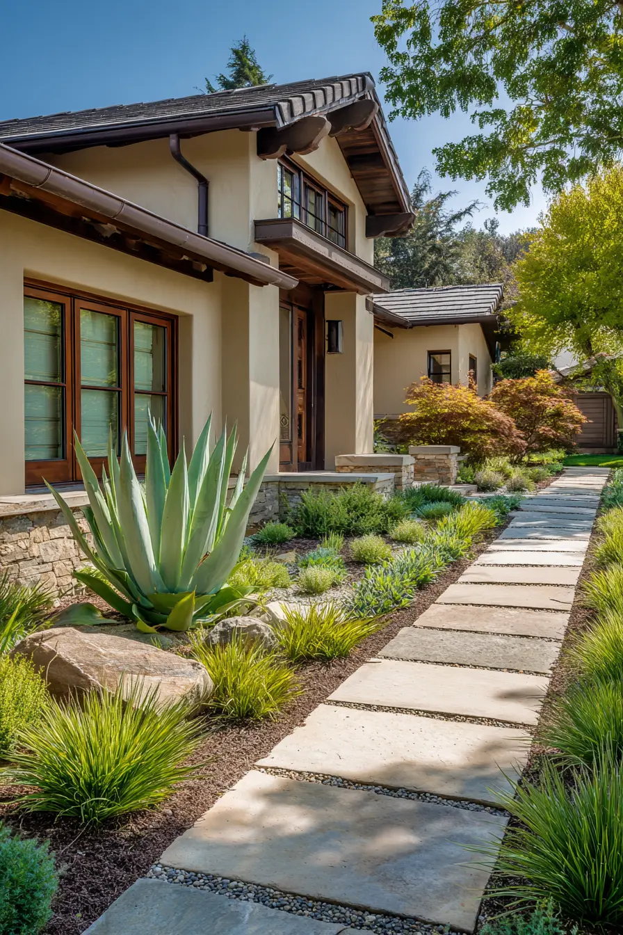 Pathways and Desert Plants Create Effortless Charm