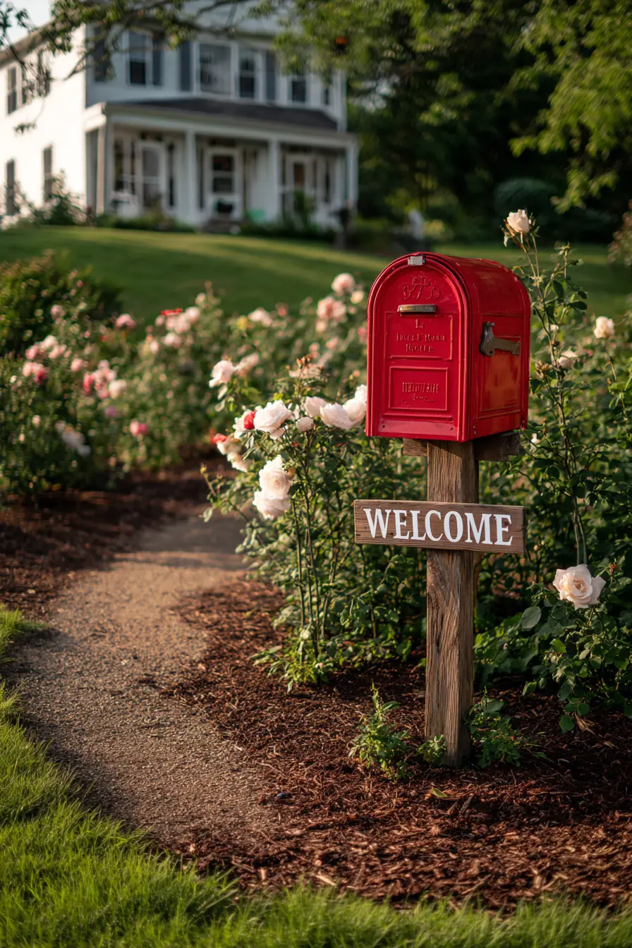 Bold Red Mailbox with a Warm Welcome