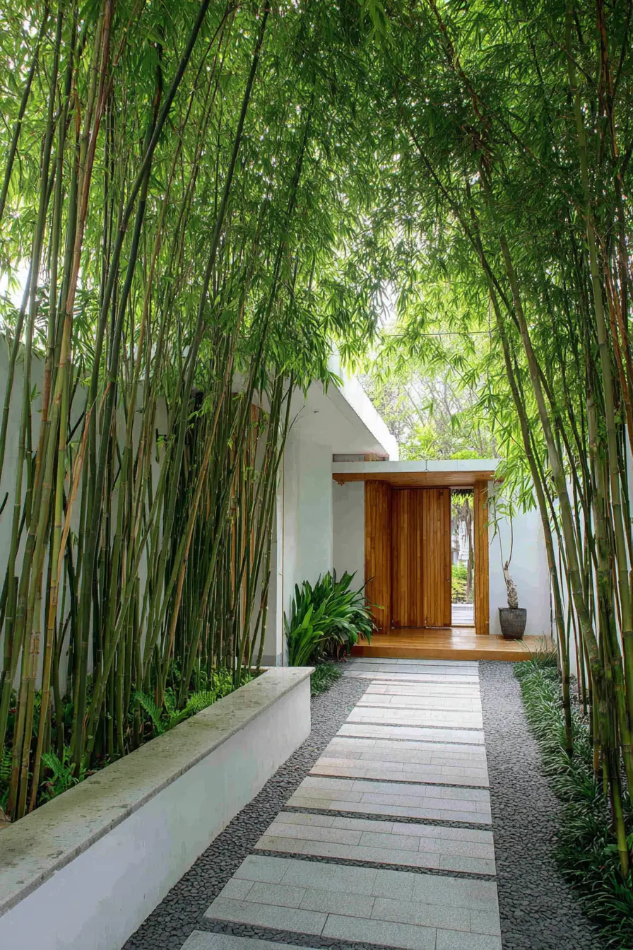 Bamboo Driveway Divider with Natural Elegance