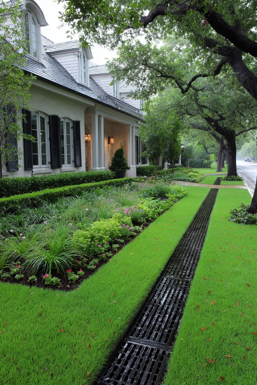 French Drain with Sleek Lawn Integration