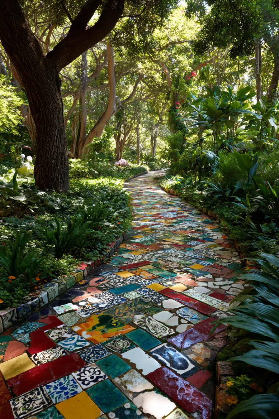 Colorful Mosaic Tile Sidewalk