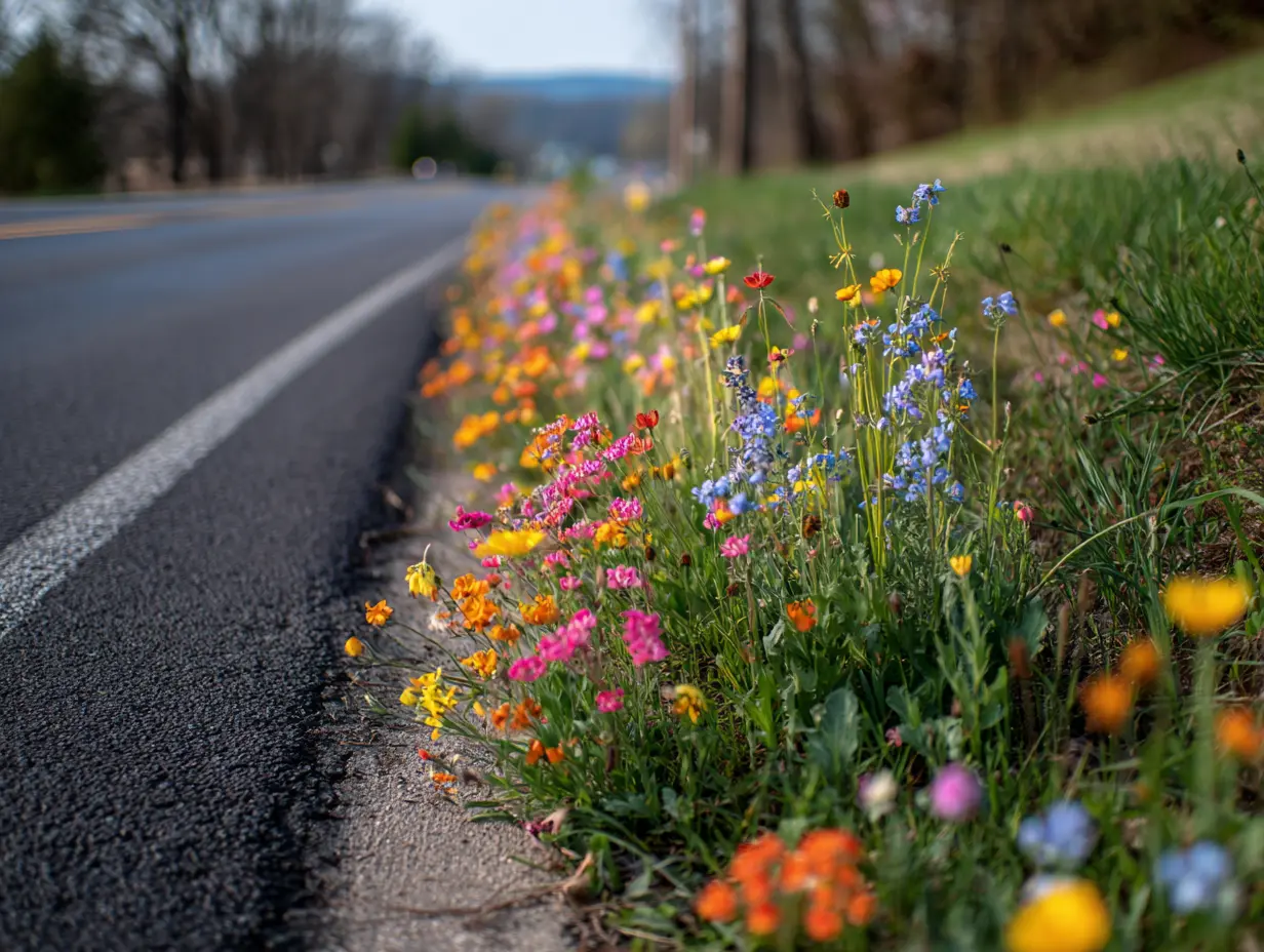 Beautify Roadside Grassy Strips With Flowers