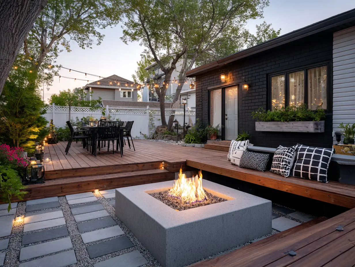 Decorate the Fire Pit Area With Solar Lights