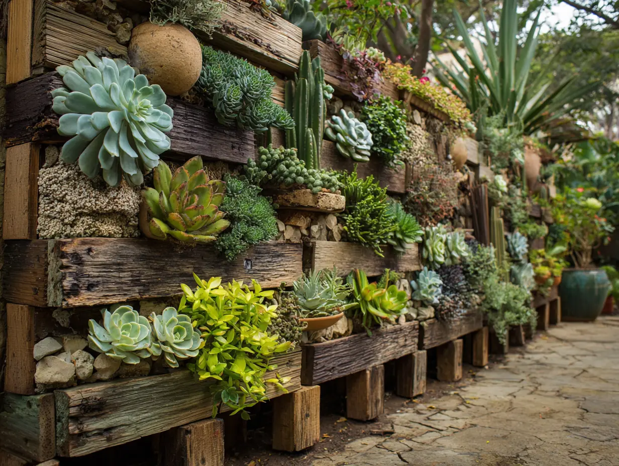 Fill a Vertical Pallet With Different Succulents
