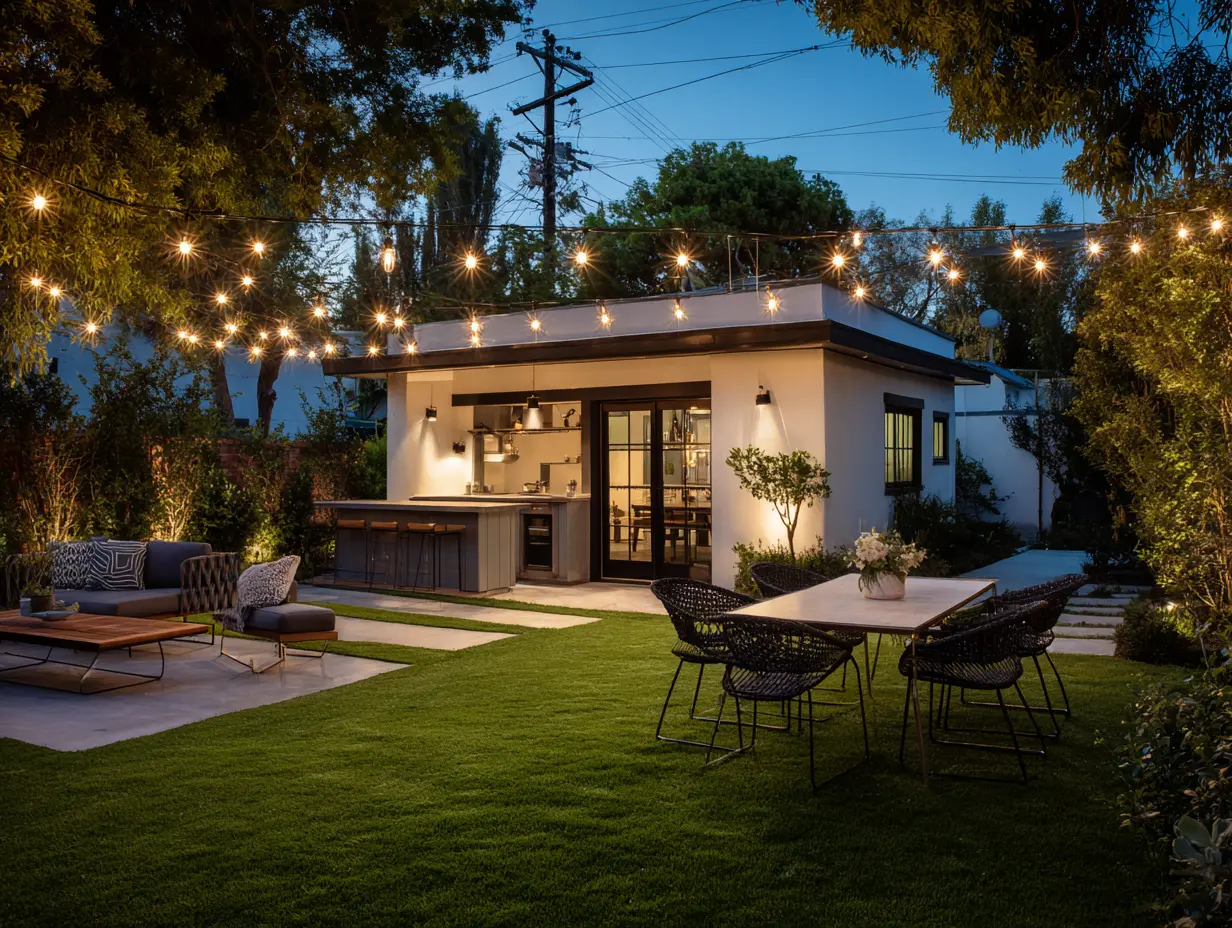 Hang String Lights to Create a Soothing Ambience