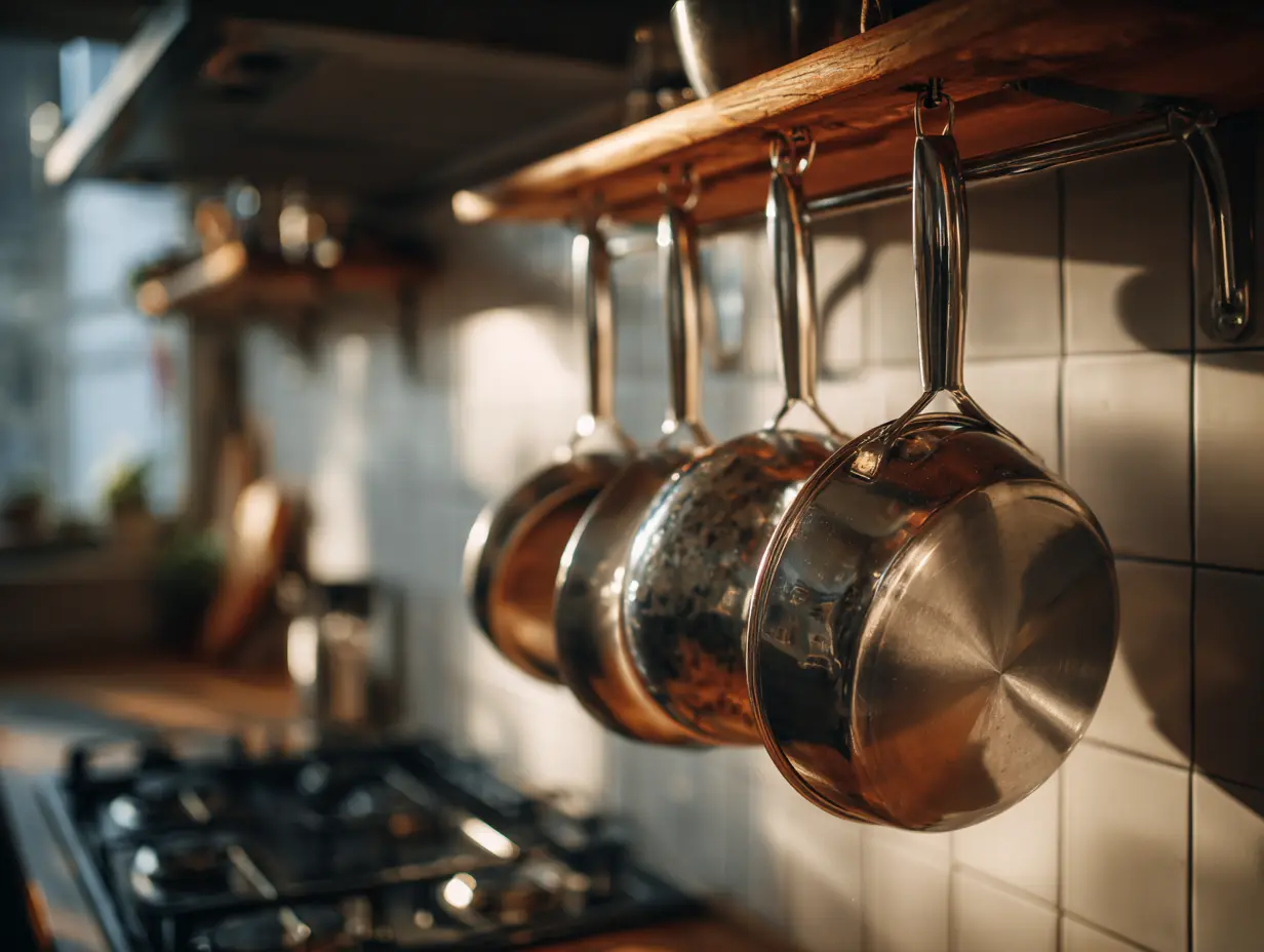 Install a Ceiling-Mounted Hanging Pot Rack for a Clean Look