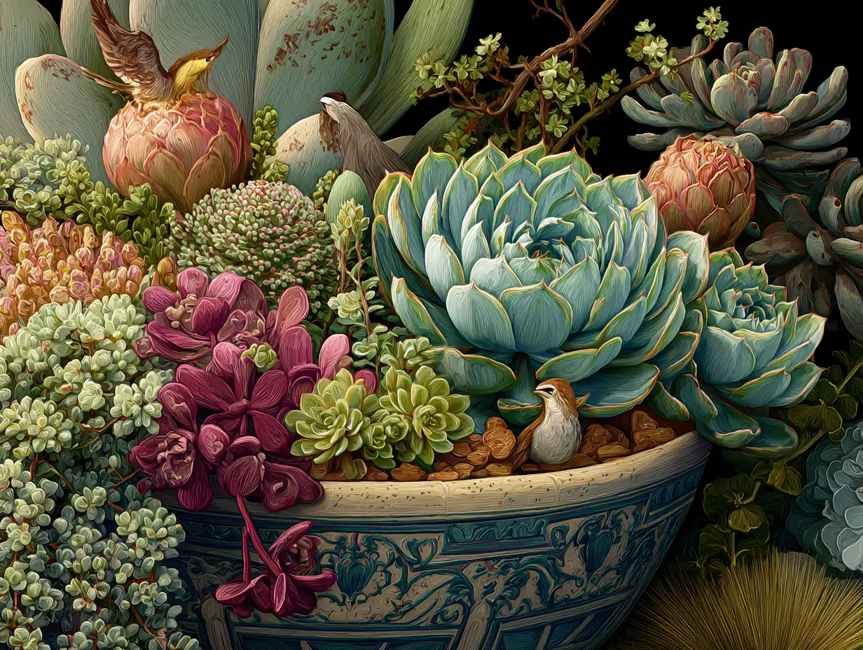Small Garden With Succulents