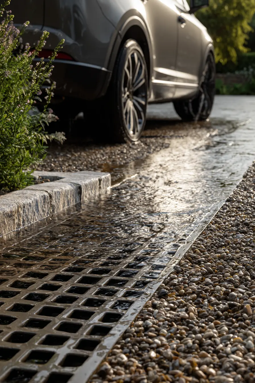 Channel Drain with Gravel Driveway Finish