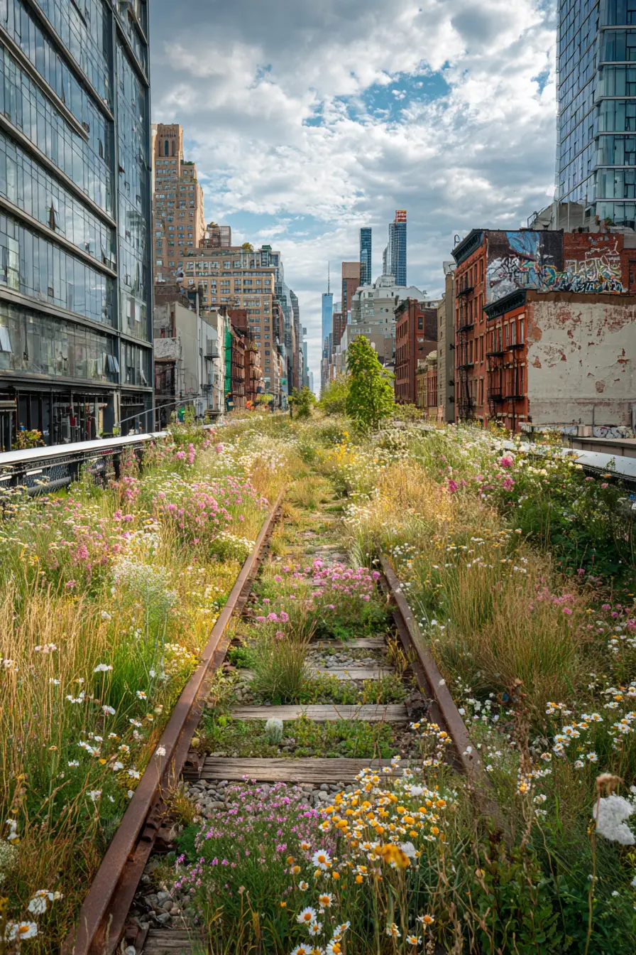 Wild Meadow Hellstrip on Old Rails